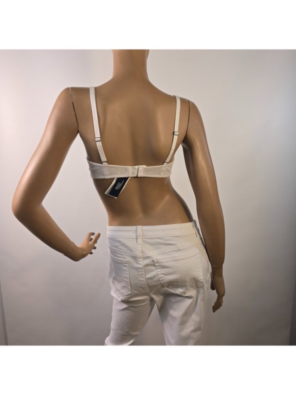 Polo RALPH LAUREN Modern Rib Demi Bra White Cloud Size 36 D NWT $78 - Picture 6 of 9